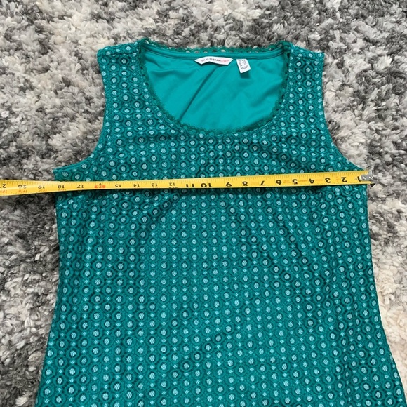 Isaac Mizrahi Green Petite Engineered Bi-Color Lace Midi Dress Size M/P - Picture 10 of 16